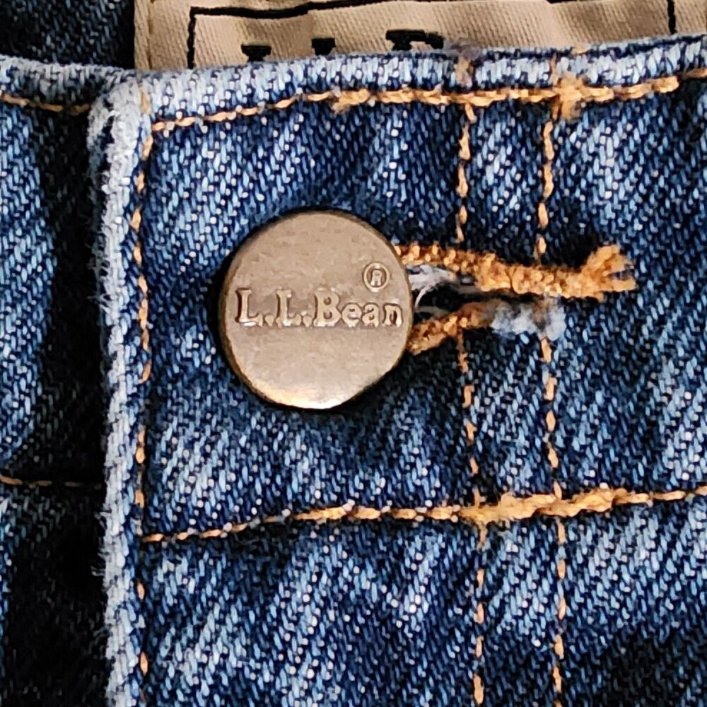 L.L.Bean Womens 12P Petite High Rise Jeans Blue Flannel Lined Plaid 100% Cotton - Picture 3 of 10